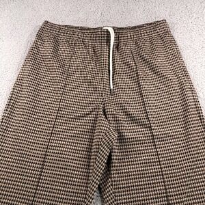 Todd Snyder Pant Men Large Desert Beige Houndstooth Elastic Waist Drawstring NEW
